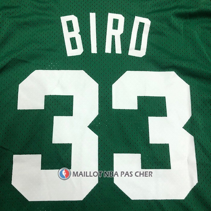 Maillot Manche Courte Boston Celtics Larry Bird NO 33 Vert